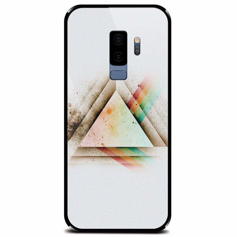 Husa din sticla securizata pentru Samsung Galaxy S9 Plus, Abstract Grunge Light Triangle