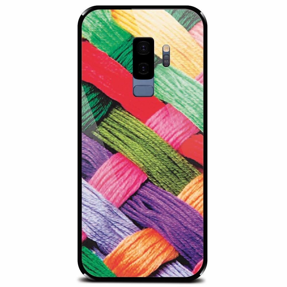 Husa din sticla securizata pentru Samsung Galaxy S9 Plus, Colorful Woolen Art
