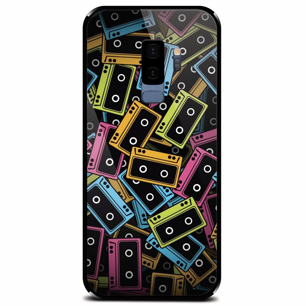 Husa din sticla securizata pentru Samsung Galaxy S9 Plus, Audio Cassette Color Vector