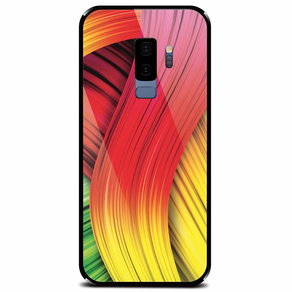 Husa din sticla securizata pentru Samsung Galaxy S9 Plus, Colorful Abstract