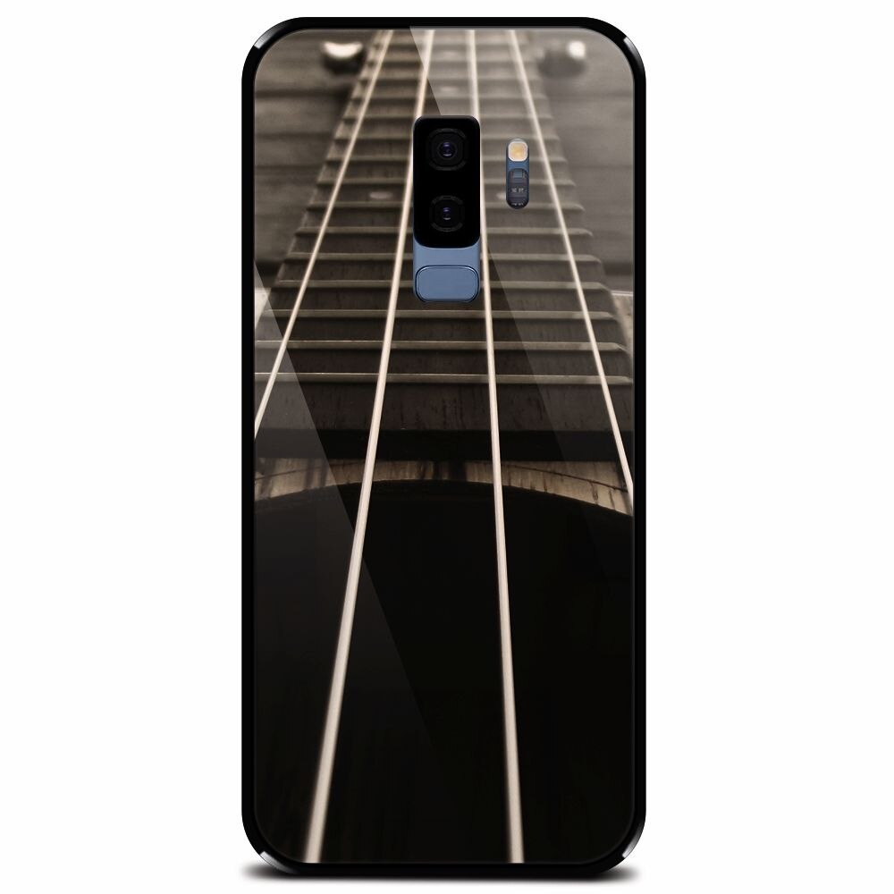Husa din sticla securizata pentru Samsung Galaxy S9 Plus, Bass Guitar