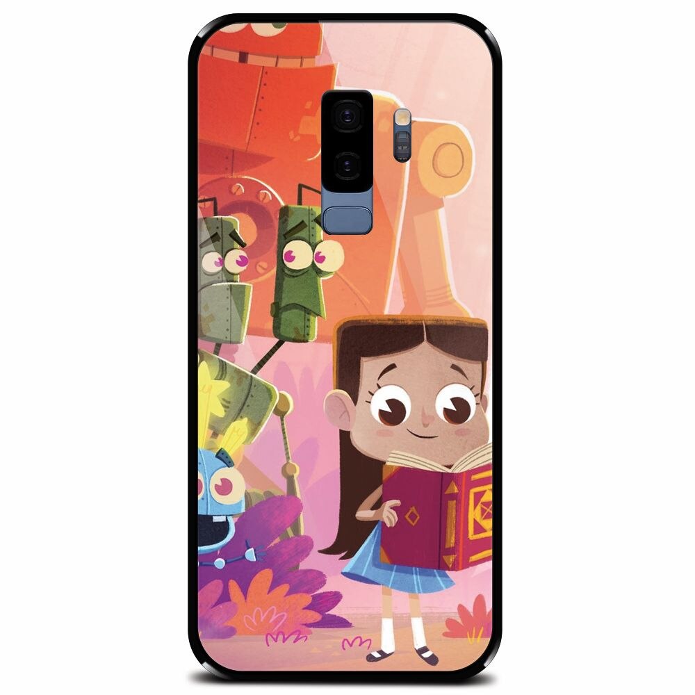 Husa din sticla securizata pentru Samsung Galaxy S9 Plus, Children Kids Robots Illustration Colorful K
