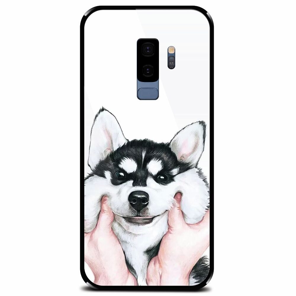 Husa din sticla securizata pentru Samsung Galaxy S9 Plus, Cute Dog 1