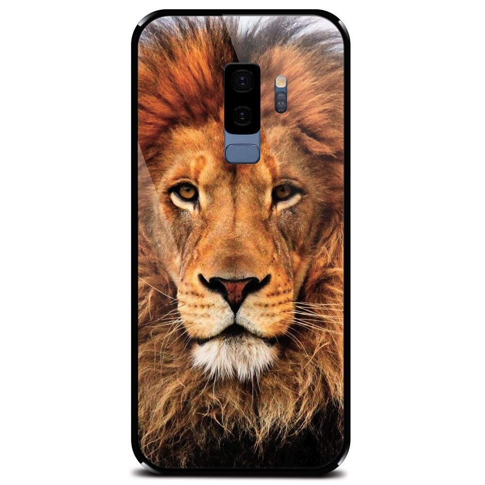 Husa din sticla securizata pentru Samsung Galaxy S9 Plus, Colorful Lion4