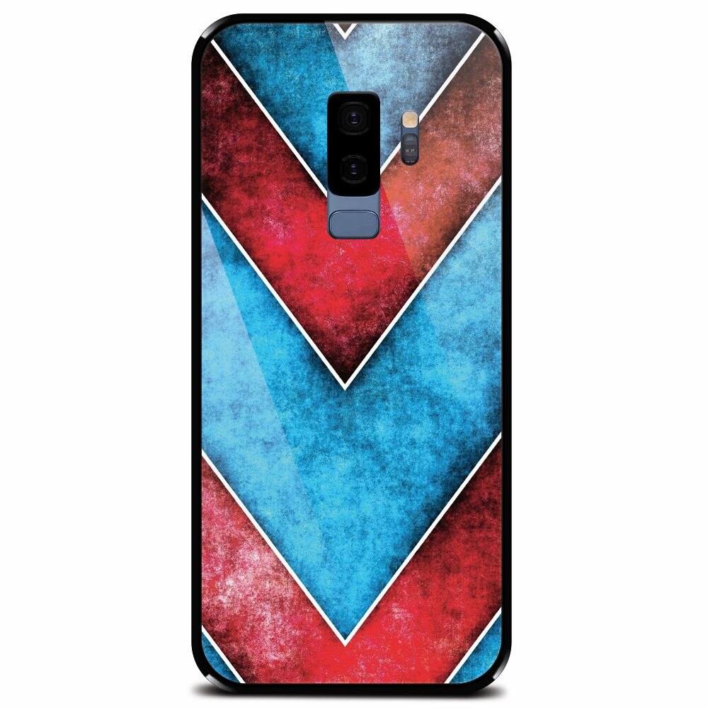 Husa din sticla securizata pentru Samsung Galaxy S9 Plus, Blue And Red Abstract