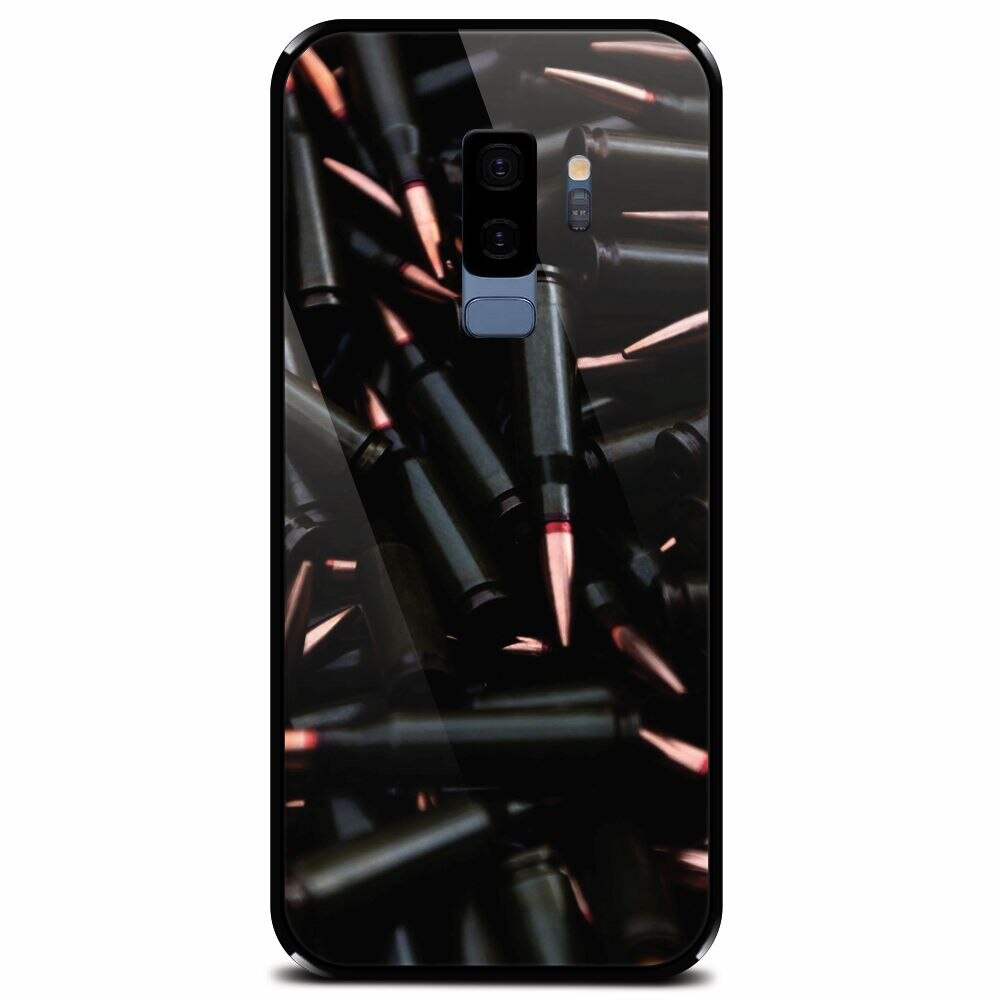 Husa din sticla securizata pentru Samsung Galaxy S9 Plus, Ammunition Bullets
