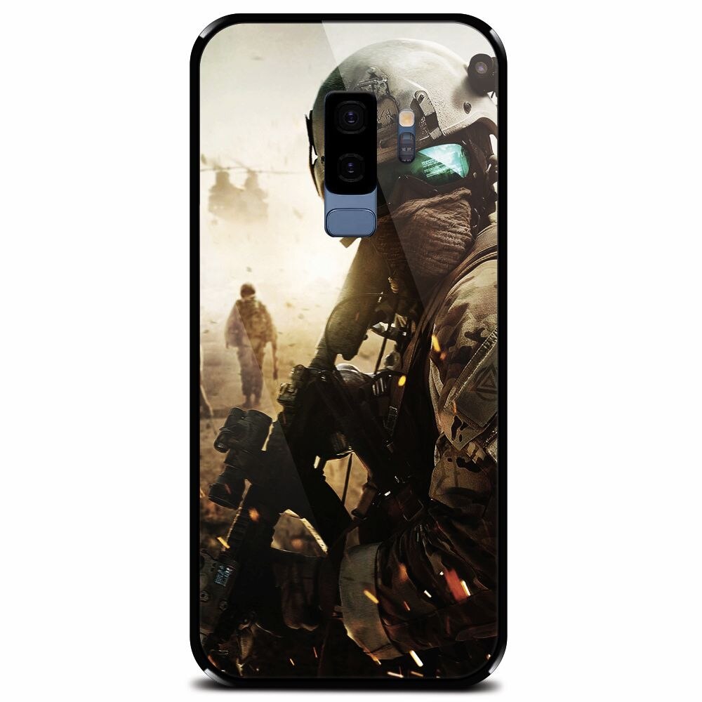 Husa din sticla securizata pentru Samsung Galaxy S9 Plus, Battlefield