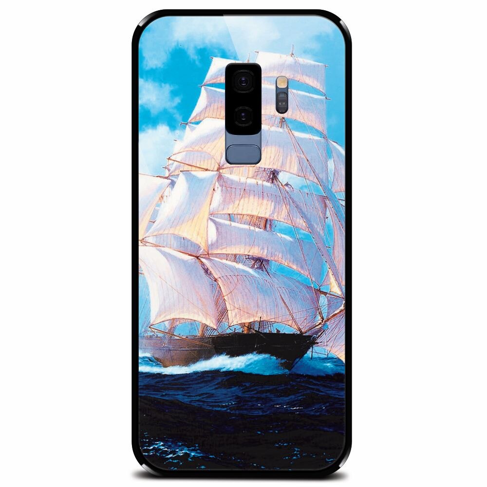 Husa din sticla securizata pentru Samsung Galaxy S9 Plus, Attractive Art Of Ships