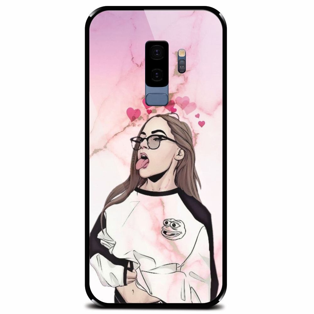Husa din sticla securizata pentru Samsung Galaxy S9 Plus, Bad Girl