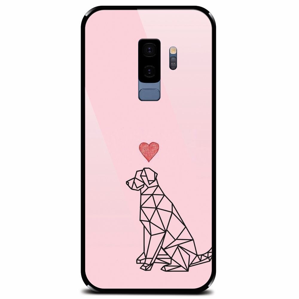 Husa din sticla securizata pentru Samsung Galaxy S9 Plus, Love Dog