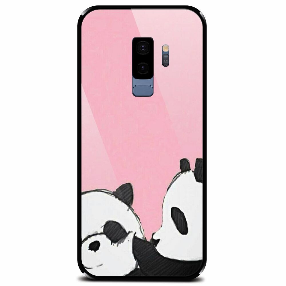 Husa din sticla securizata pentru Samsung Galaxy S9 Plus, Panda