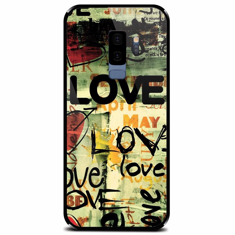 Husa din sticla securizata pentru Samsung Galaxy S9 Plus, Love Artwork