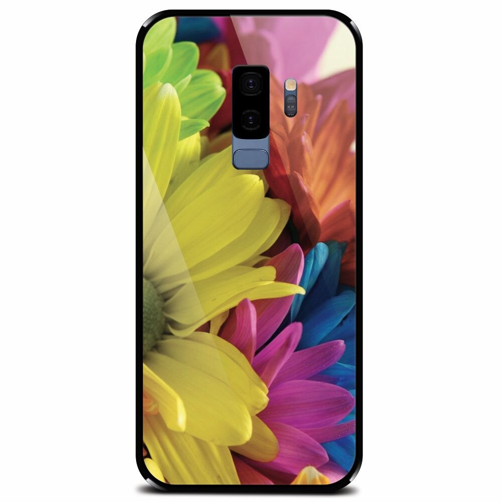 Husa din sticla securizata pentru Samsung Galaxy S9 Plus, Flower
