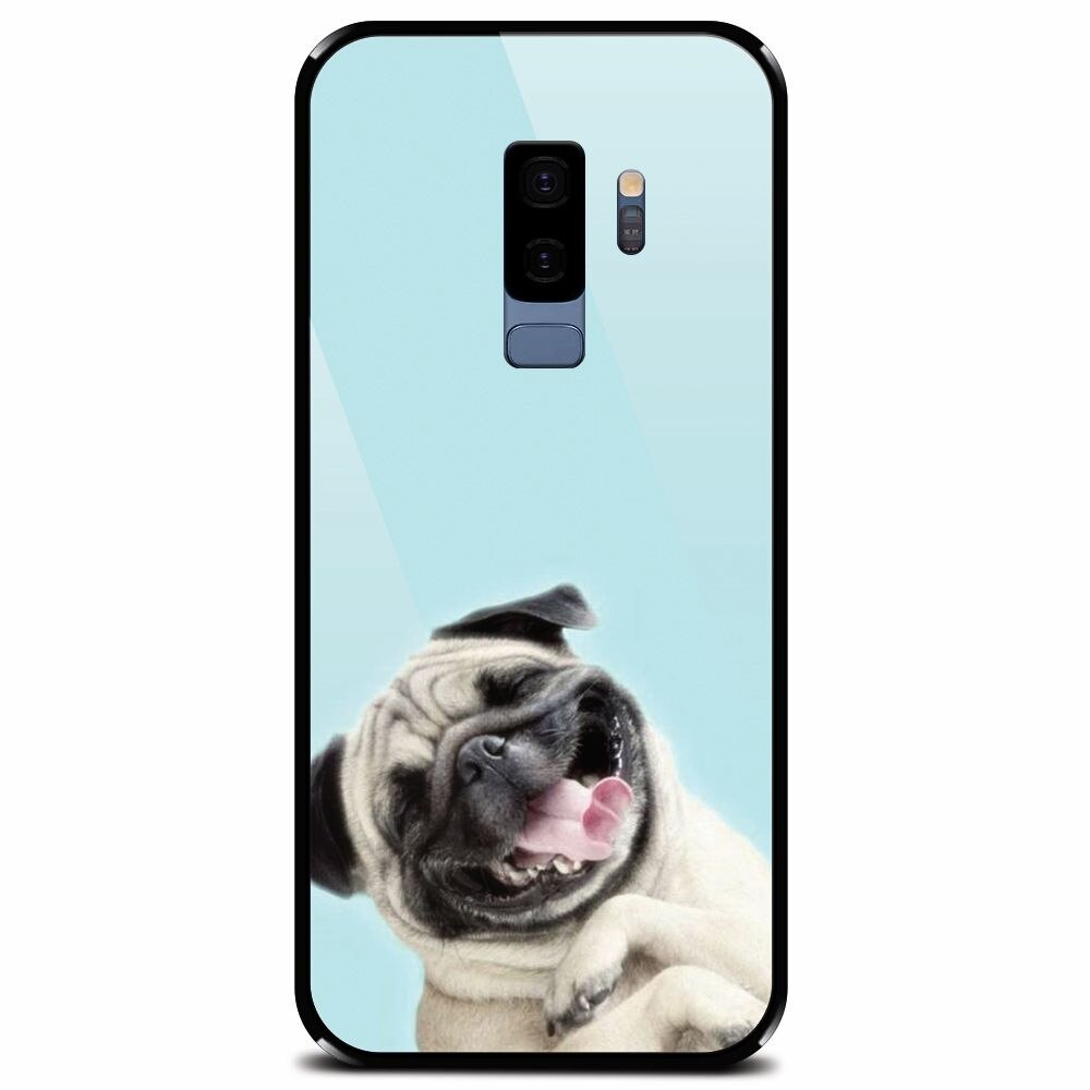 Husa din sticla securizata pentru Samsung Galaxy S9 Plus, Happy Dog