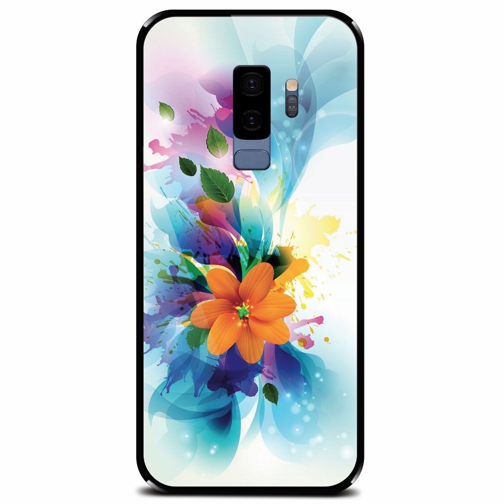 Husa din sticla securizata pentru Samsung Galaxy S9 Plus, Flower 011
