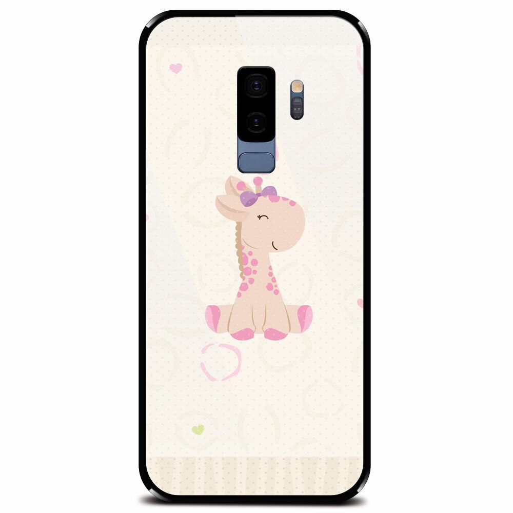 Husa din sticla securizata pentru Samsung Galaxy S9 Plus, Giraffe Cute