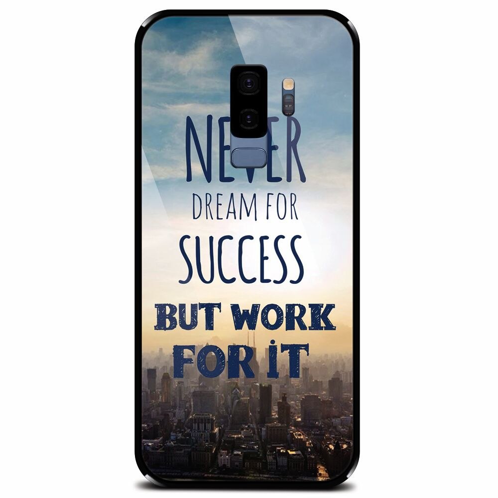 Husa din sticla securizata pentru Samsung Galaxy S9 Plus, Never Dream