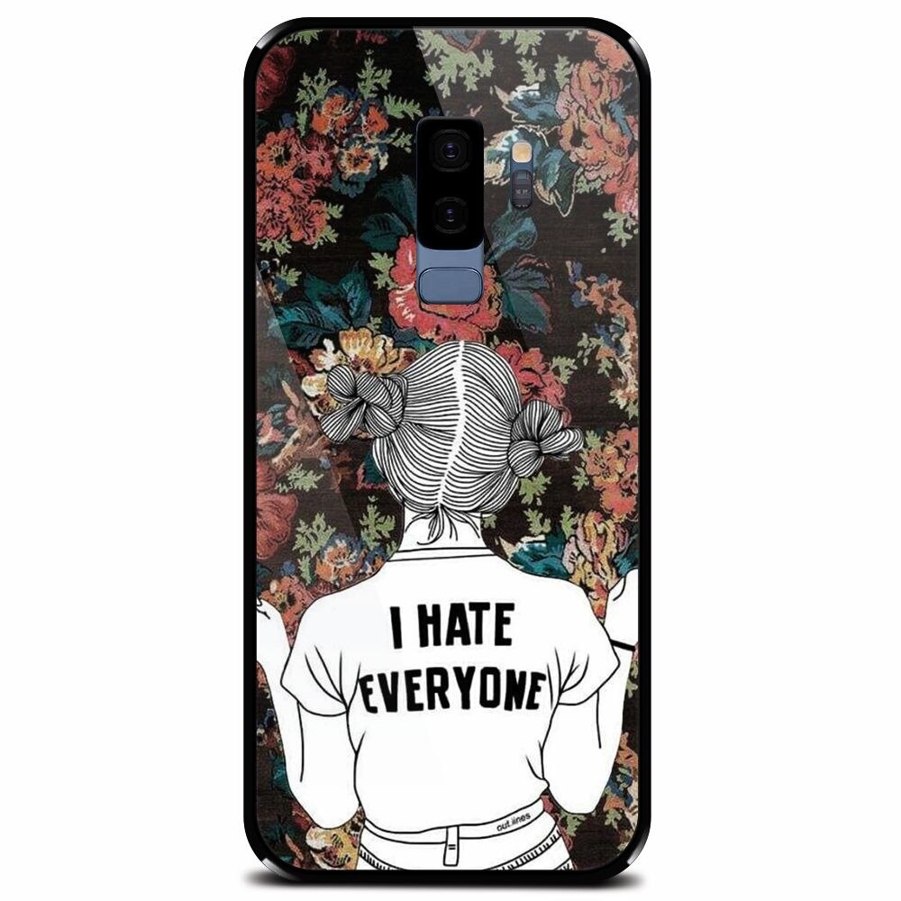 Husa din sticla securizata pentru Samsung Galaxy S9 Plus, I Hate Everyone