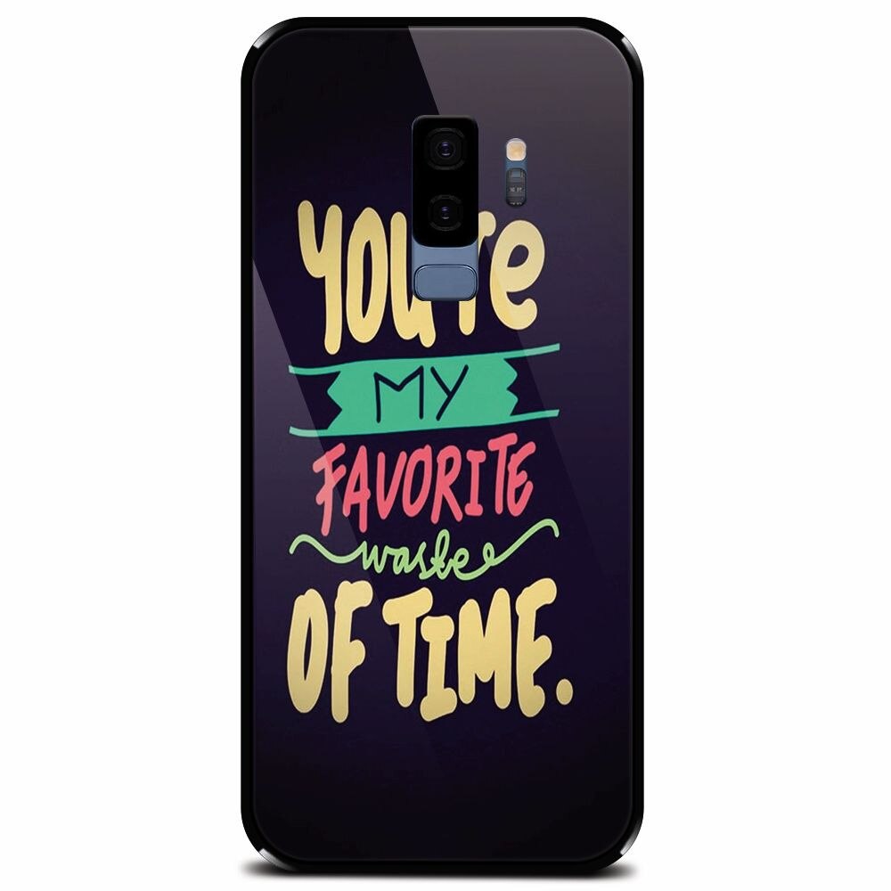 Husa din sticla securizata pentru Samsung Galaxy S9 Plus, My Favorite Waste Of Time