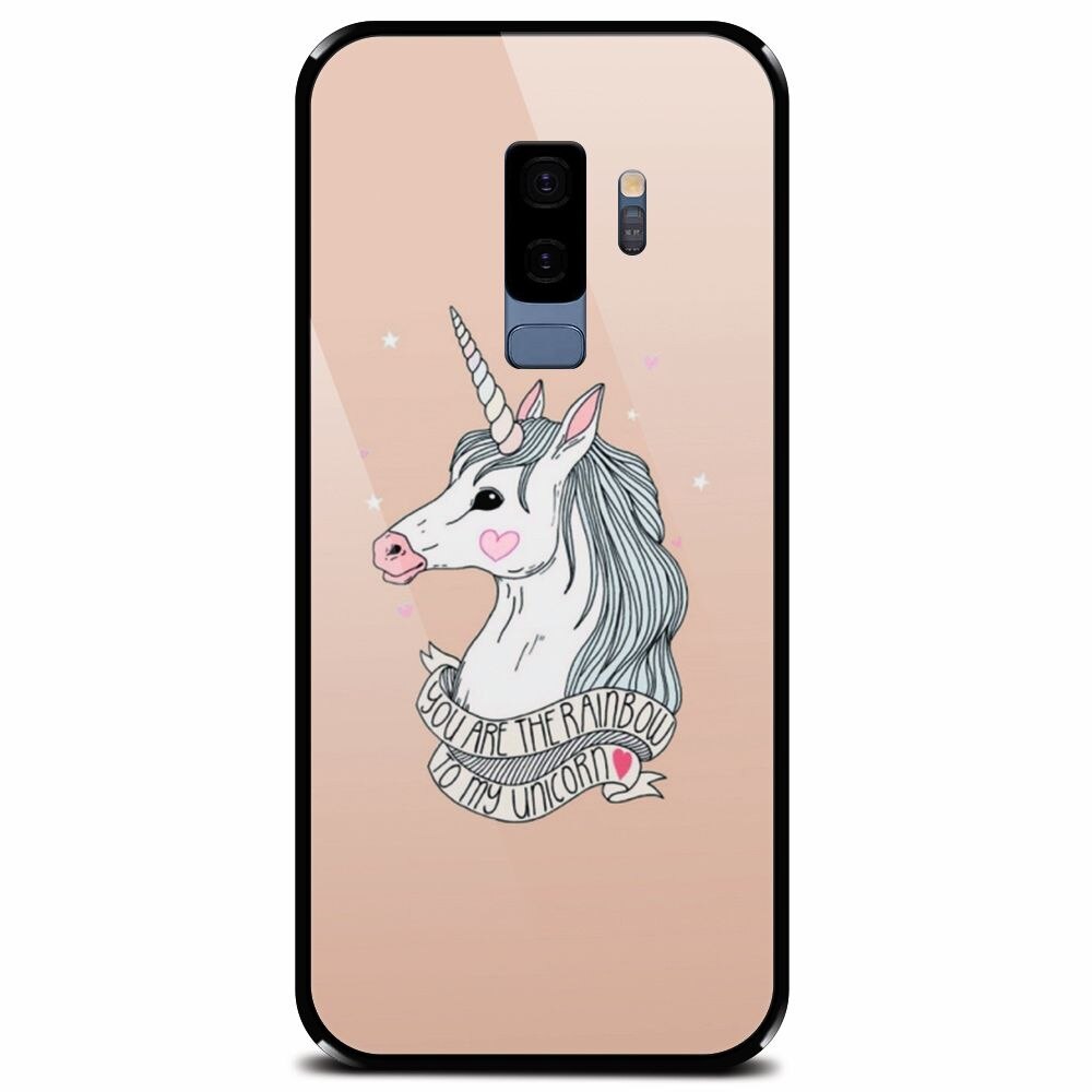 Husa din sticla securizata pentru Samsung Galaxy S9 Plus, Cute Rose Gold