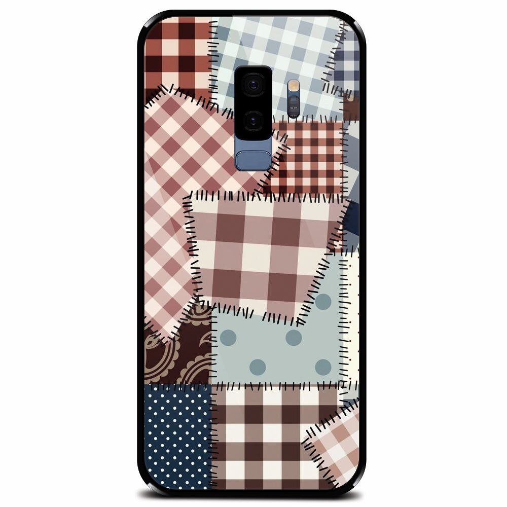 Husa din sticla securizata pentru Samsung Galaxy S9 Plus, Patchwork Vector