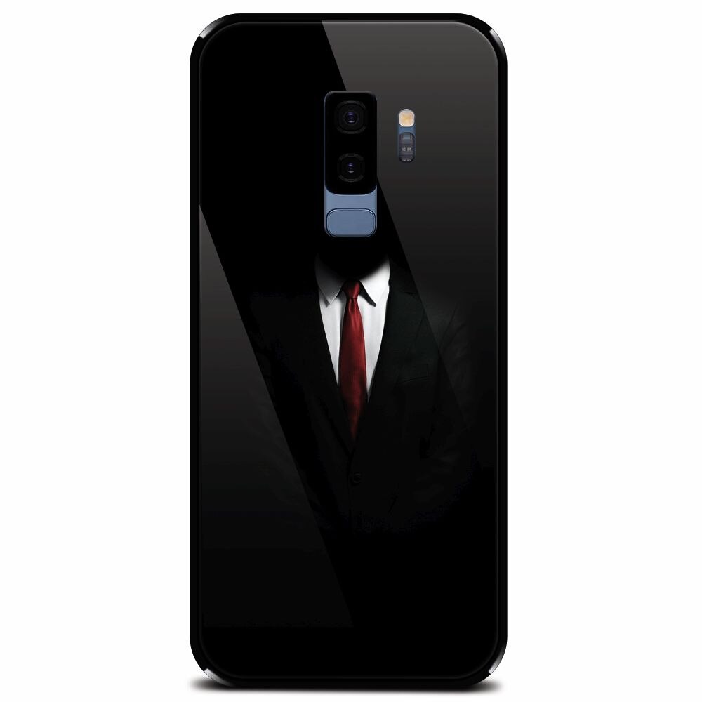 Husa din sticla securizata pentru Samsung Galaxy S9 Plus, Mystery Man In Suit