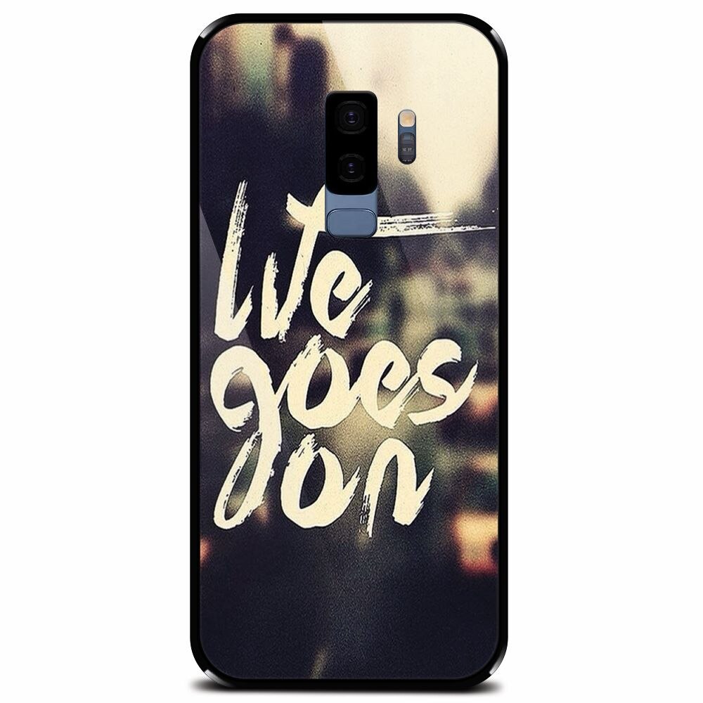 Husa din sticla securizata pentru Samsung Galaxy S9 Plus, Life Goes On