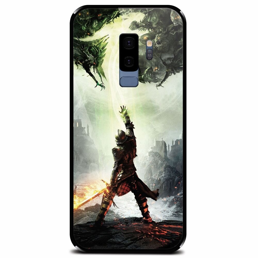 Husa din sticla securizata pentru Samsung Galaxy S9 Plus, Green Dragon