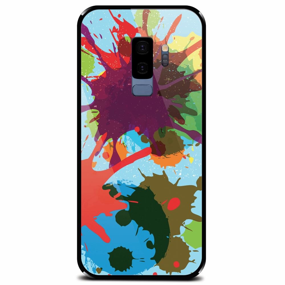 Husa din sticla securizata pentru Samsung Galaxy S9 Plus, Holi Splash