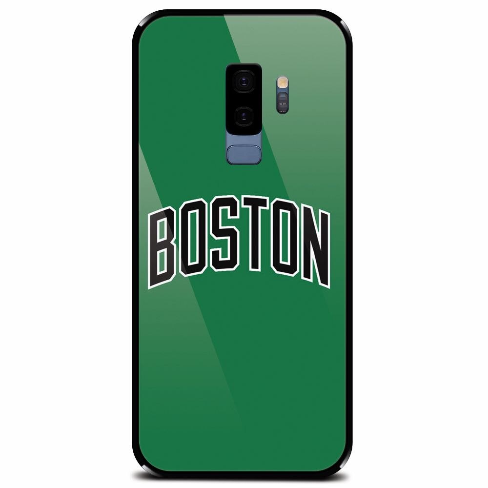 Husa din sticla securizata pentru Samsung Galaxy S9 Plus, NBA Boston Celtics