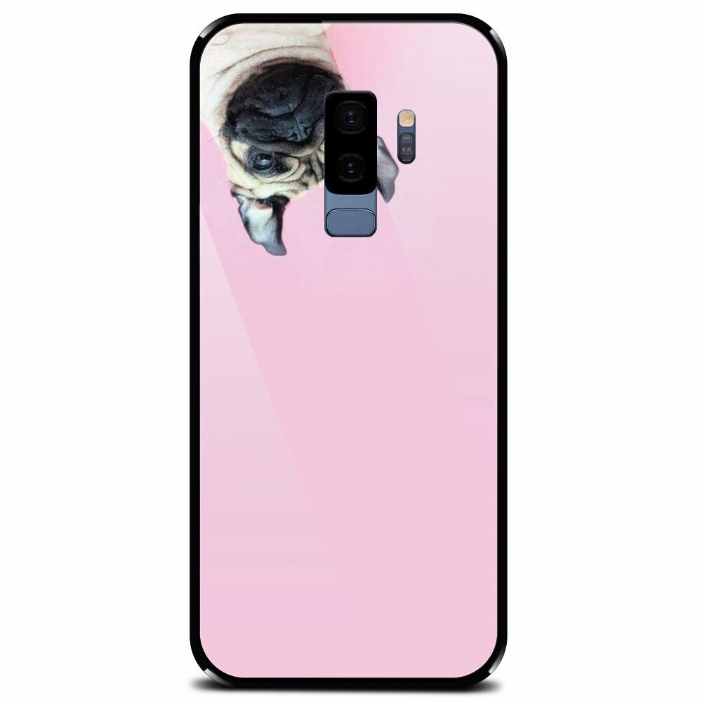 Husa din sticla securizata pentru Samsung Galaxy S9 Plus, Dog And Pink