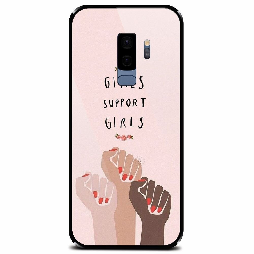 Husa din sticla securizata pentru Samsung Galaxy S9 Plus, Girls Supportgirls
