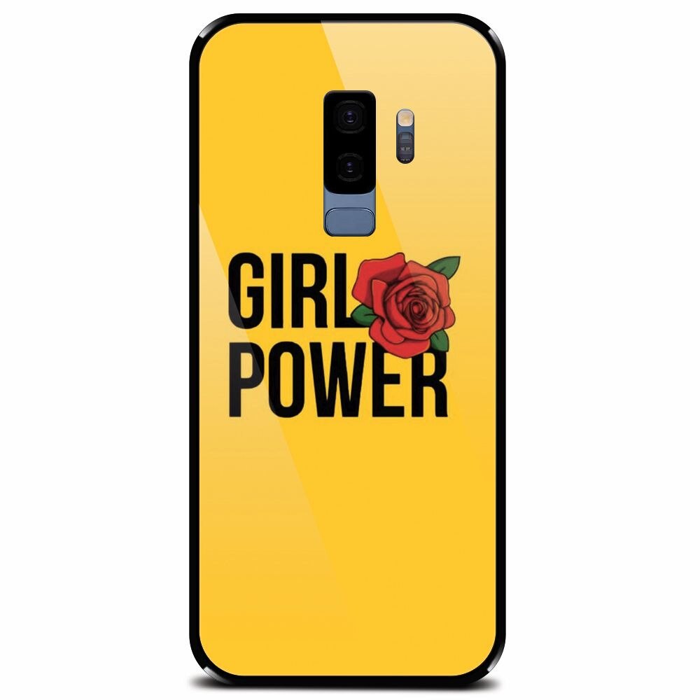 Husa din sticla securizata pentru Samsung Galaxy S9 Plus, Girl Power