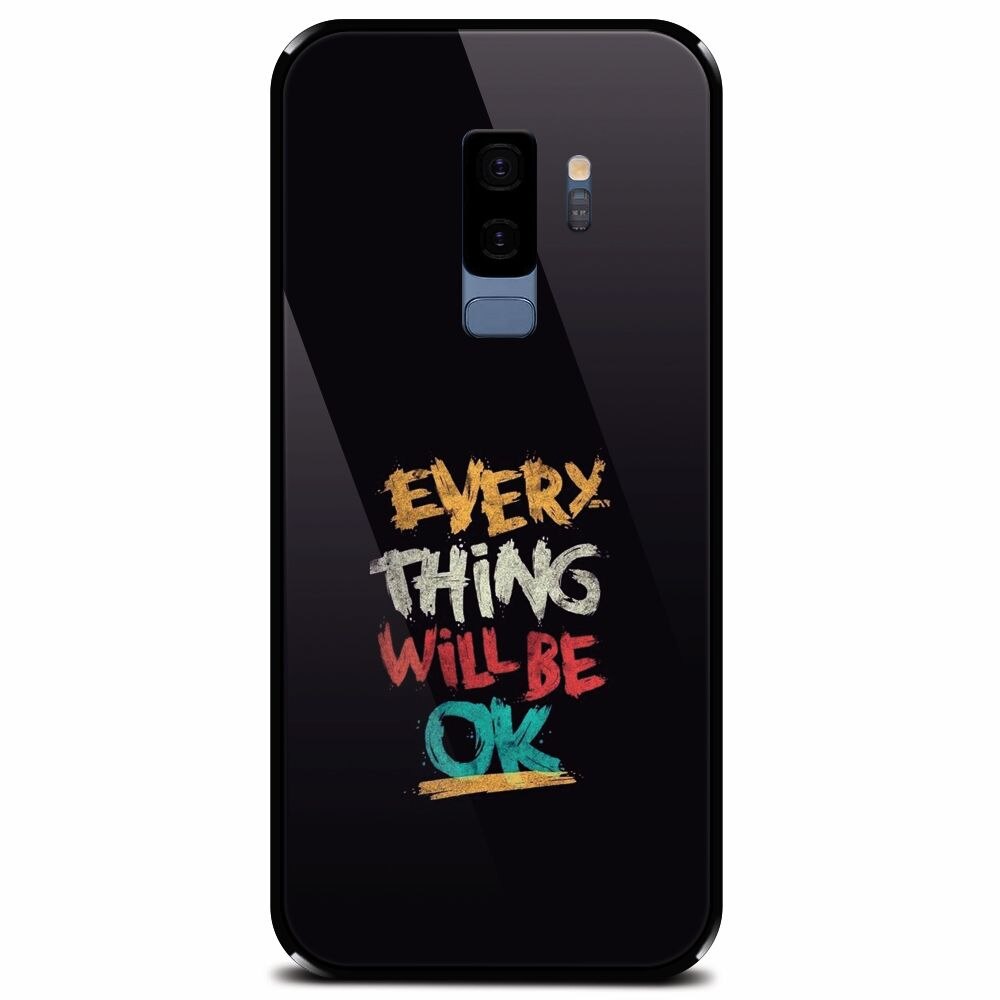 Husa din sticla securizata pentru Samsung Galaxy S9 Plus, Everything Will Be Ok