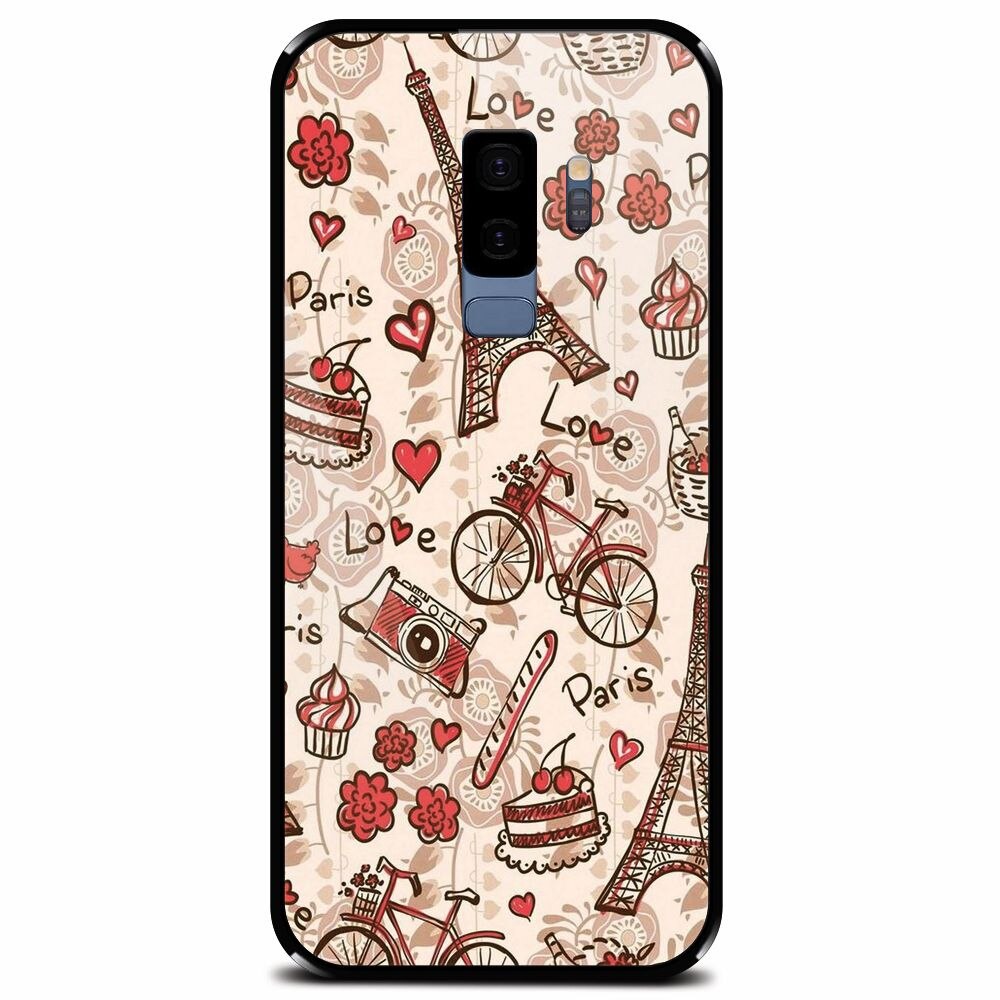 Husa din sticla securizata pentru Samsung Galaxy S9 Plus, Paris Love