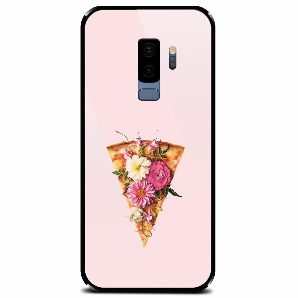 Husa din sticla securizata pentru Samsung Galaxy S9 Plus, Flower Pizza