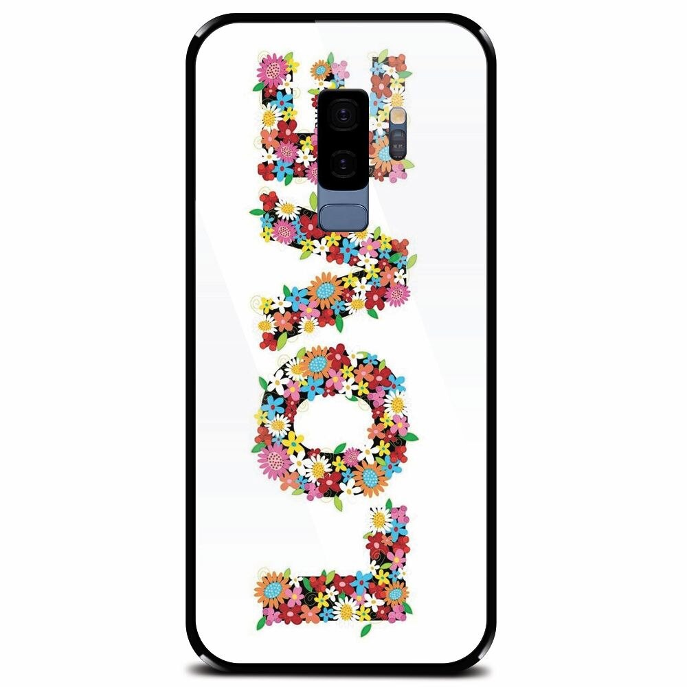 Husa din sticla securizata pentru Samsung Galaxy S9 Plus, Love Made By Flowers
