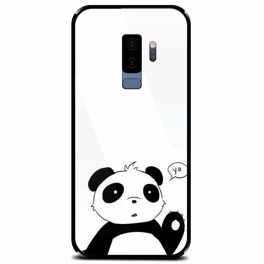 Husa din sticla securizata pentru Samsung Galaxy S9 Plus, Panda Cellphone