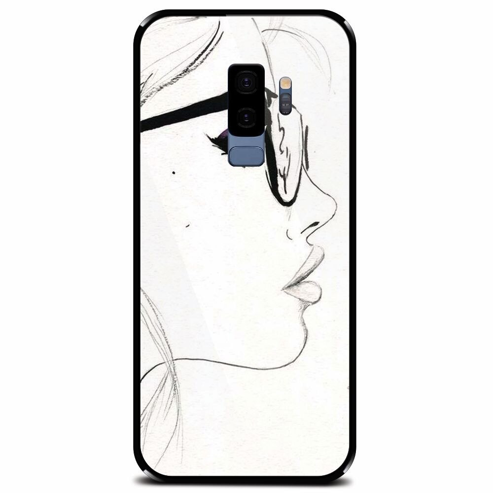 Husa din sticla securizata pentru Samsung Galaxy S9 Plus, Girl Face
