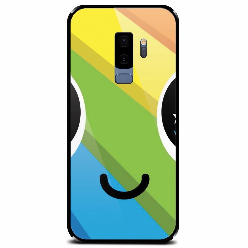 Husa din sticla securizata pentru Samsung Galaxy S9 Plus, Happy Face