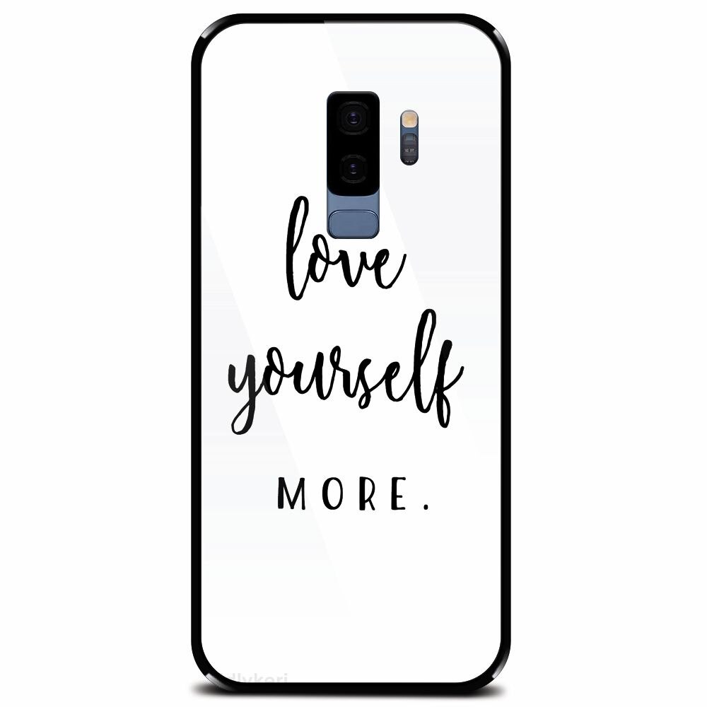 Husa din sticla securizata pentru Samsung Galaxy S9 Plus, Love Yourself More