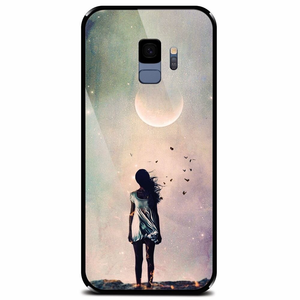 Husa din sticla securizata pentru Samsung Galaxy S9, Alone Woman Cgi Hd K