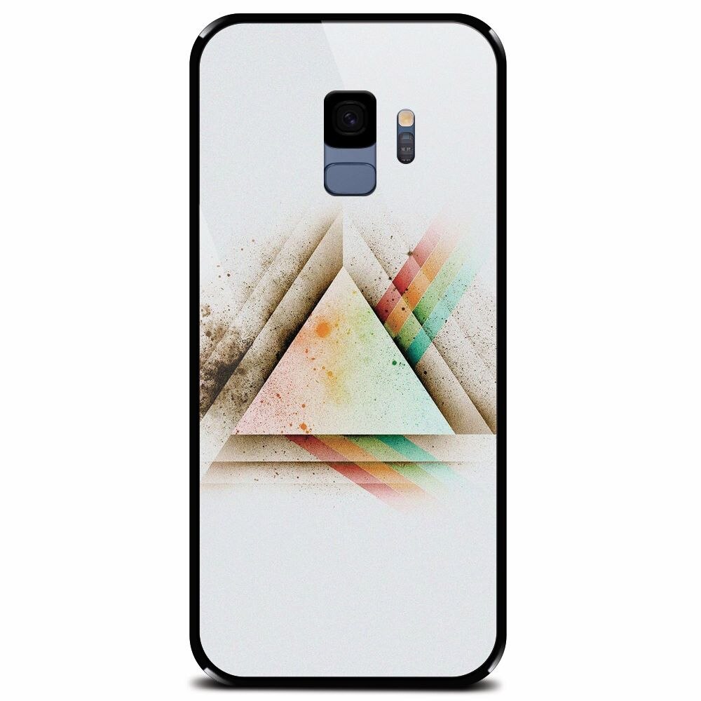 Husa din sticla securizata pentru Samsung Galaxy S9, Abstract Grunge Light Triangle