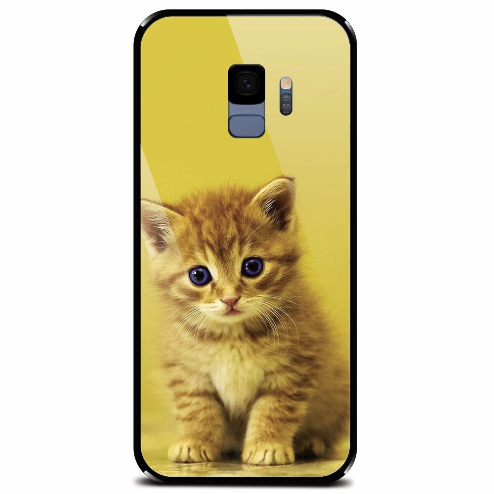 Husa din sticla securizata pentru Samsung Galaxy S9, Baby Kitten