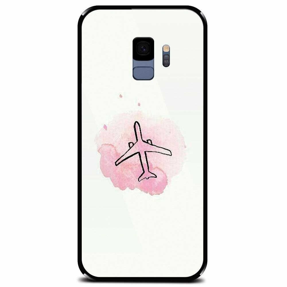 Husa din sticla securizata pentru Samsung Galaxy S9, Airplain