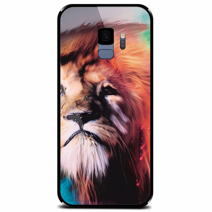 Калъф от закалено стъкло за Samsung Galaxy S9, страхотно изкуство на лъва