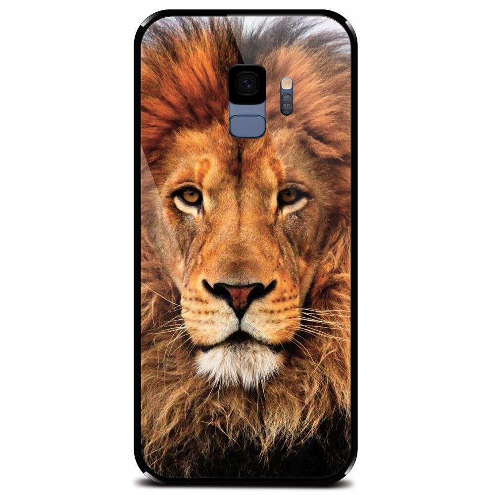Husa din sticla securizata pentru Samsung Galaxy S9, Colorful Lion4