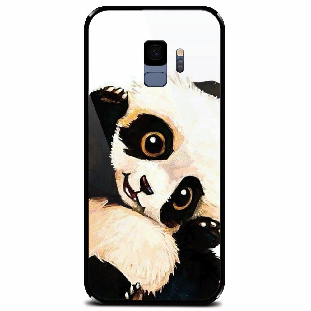 Husa din sticla securizata pentru Samsung Galaxy S9, Baby Panda 002