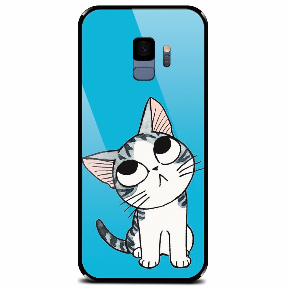 Husa din sticla securizata pentru Samsung Galaxy S9, Cat Lovely Cartoon