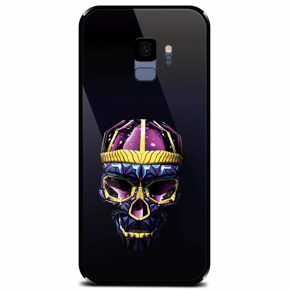 Husa din sticla securizata pentru Samsung Galaxy S9, Colorfull Skull